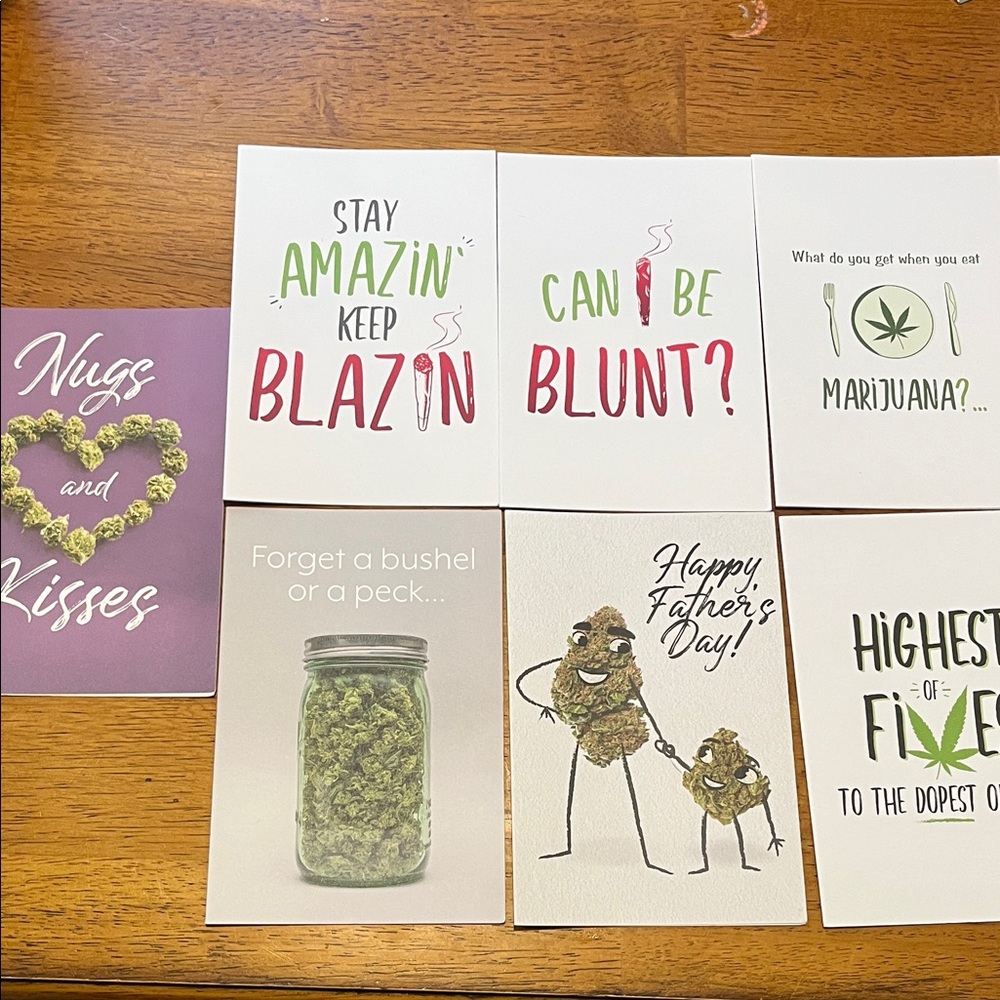 Cannabis-Themed Greeting Cards Set